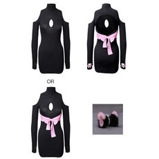 오버니삭스 예쁜양말 롱삭스 여성 카와이 3D 고양이 패드 발 양말 소녀 코스프레 드레스 벨벳 레깅스 무릎 위 길이 스타킹 60CM
