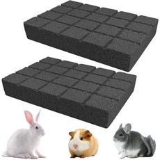 하밀레이 4PCS 토끼 긁힘 패드 용암 갈기 발톱 작은 동물 발 햄스터 보드 게르빌 친칠라 고슴도치 기니 돼지 우리 액세서리용 씹는 장난감, Black-2pcs, 1개