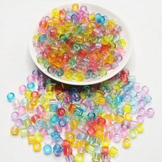 50Pcs 100Pcs 투명 한 4mm 큰 구멍 Dreadlock 구슬 점보 머리 띠 수 지 지우기 헤어 액세서리 스타일링 도, 50pcs 믹스 컬러