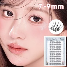 우베리 노글루 속눈썹 풀 필요없는 아이돌 속눈썹 7-9mm 짧은 A형 포인트 가닥속눈썹 아이래쉬 10줄, 1개, M02-L