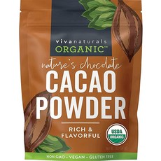 유기농 카카오 파우더 0.5kg(1파운드) - 풍부한 다크 초콜릿 맛의 무가당 카오 베이킹 및 스무디에 적합 GMO 프리 비건 글루텐 인증 454g, 1 Pound (Pack of 1)