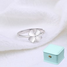 [고급 케이스+쇼핑백] 르떼르넬 JSSR001 순은 925 럭셔리 플라워 꽃 행운 네잎 클로버 반지 은반지