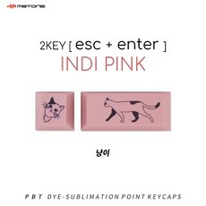 엠스톤 2키 ESC + Enter 체리 포인트 키캡, 일반형, 인디핑크 냥이