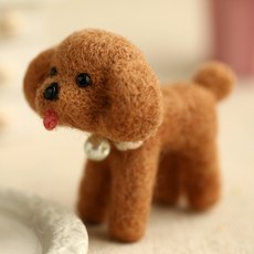 펠트원단 동그라미 귀빈 푸들 해피 강아지 양모펠트 음악재료 가방핸드메이드 DIY세트, T01-소품(재료)