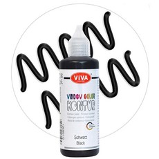 [ 936958 ] Viva Decor® 창문 컬러 컨투어 (블랙 90ml) 유리용 페인트 탈착식 그림용 페인트 및 장식 거울 타일 꽃병 창문용 스티커 - 독일산
