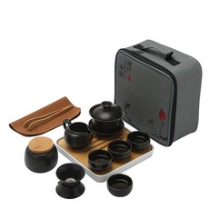 Gaiwan 휴대용 여행 세라믹 다기세트 심플한 가정용 한 냄비 4 컵 찻주전자 선물 다도, F, 1개