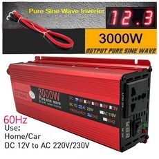 순수 사인파 인버터 휴대용 태양광 보조베터리 변환기 DC 12V AC 220V 3000W 50Hz 60Hz, 04 04 3000W 12V 60Hz 220V, 01 01 CHINA, 1개
