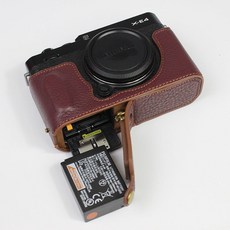 후지 XE4 마이크로싱글 카메라 가방 X-E4 반묶음 베이스 핸들 전용 케이스 문예 복고풍, 첫번째레이어쇠가죽카레컬러