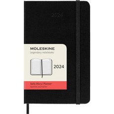 Moleskine 몰스킨 클래식 2024년 12월 데일리 플래너 하드커버 포켓3.5 x 5.5 사파이어 블루, Black, Pocket, Daily