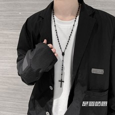 십자가목걸이멋진 소년 예수 검은 나무 십자가 목걸이기도 묵주 펜던트 펜던트 아이템이 되십시오