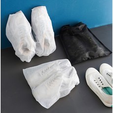 작은 흰색 신발 샌들 황색 방지 가방 부직포 방진 가방 여행 신발 커버 가방 휴대용 수납 가방 흰 신발 방진 가방, 대형 # C107d #