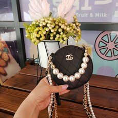 프렌드영 작은 향풍 가방 0 템포 미니 진주 체인 원반 비스듬히 네트 레드 원