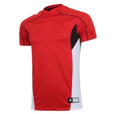 [DESCENTE] S9121ZTS11 RED0 베이스볼 BP 버튼 반팔 티셔츠