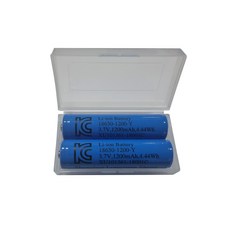 도미노스토리 18650 충전식 배터리 1200mah 2개세트 3.7V 4.44WH 충전지 2구케이스포함, 2개입, 1개