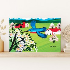 모드 루이스 그림 액자 명화 네이브 아트 포스터 아이방꾸미기 인테리어 선물, 12.물총새와 사과꽃