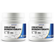 뉴트리코스트 Nutricost Creatine Monohydrate Powder 크레아틴 파우더 분말 5000mg 1.1LB(500g) 2병, 1개, x