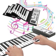 디지털피아노 88건반 교습용 임문용 초등학생 연습용 피아노 휴대용 유연한 디지털 키보드 61 키 128 음색 리듬 전자 롤업 장난감 sal99, 검은 색, 협력사