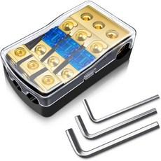 4 Way Mini ANL 퓨즈 홀더 구리 024 게이지에서 468 게이지 60암페어 분배 블록자동차 트럭 보트 오디오 스테레오 앰프용