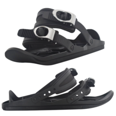 스키플레이트 착용가능 스노우보드 썰매 스키 Snowfeet SnowskatesMini skis, T01-블랙 기본 퀵써비스 기본 퀵써비스