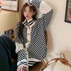 체크가디건
