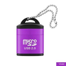 USB 2.0 마이크로 SD/TF 카드 판독기 마이크로 SD 카드 용 미니 어댑터 휴대 전화 메모리 카드 판독기 노트북 용 고속 USB 어댑터, [05] 보라색