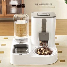 강아지고양이급수식기 배식기 일체형 물그릇, 1개, 블루 (필터/정량) 대용량 신선도 유지