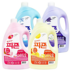 피죤 섬유유연제 2500ml 핑크+옐로+블루+퍼플 4종세트, 1세트, 2.5L - 피죤단추