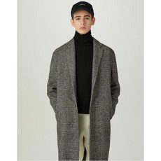 헤지스 남성 19FW 그레이 글렌체크 핸드메이드 싱글코트 HZCO9D502G2