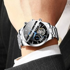 HAIQIN 바바존 남자시계 시계 오토매틱시계 남성시계 메탈시계 손목시계 09