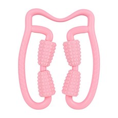 바디 마사지 스틱 근육 롤러 도구 휴대용 요가 도구, 4 륜 파이프 마사지기 핑크, 1개