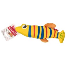 AmyCarol 魚仔系列 貓草玩具，超柔短毛絨，PP（聚丙烯）棉, 金線魚, 1個
