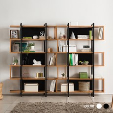 [미즌하임] 데코빈 수납형 책장 5단+5단[화이트/블랙]_DECOBEAN, 색상:화이트
