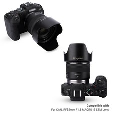 jjc 가역 렌즈 후드 호환 canon rf 35mm f1.8 macro is stm lens for canon eos r rp ra r5 r6 r3 c70 카메라 액세서리
