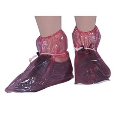 일회용 장화 소녀 일회용 신발 커버 장화 및 부츠 커버 플라스틱 방수 신발 커버 (Pink Medium), Pink, Medium