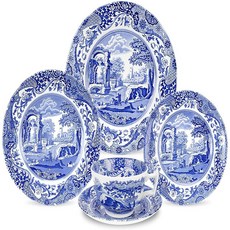 Spode Blue Italian 5-Piece Place Setting null, 1, Blue, White