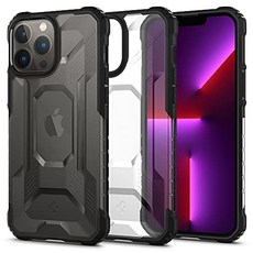 Spigen 아이폰 13 Pro Max 케이스 TPU 범퍼 미군 MIL 규격 취득 내충격 카메라 보호 니트로 포스 ACS03227 (매트 블랙)