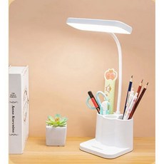 눈편한스탠드 데스크 학습용 LED 독서 책상 램프 휴대용 공부 USB 플러스 테이블 라이트 터치 디밍 배우기 눈 보호 룸 사무실 조명, WHITE_0-5W, 1) WHITE - 0-5W