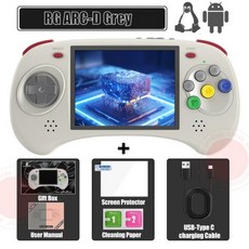 레트로게임기 ANBERNIC RG ARC-SRG ARC-D 게임 휴대용 콘솔 에뮬레이터 리눅스 시스템 3500mAh HD 호환 RK3566 4.0 인치 640x480, 2) RG ARC-D Grey - 64G