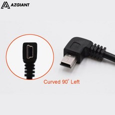 자동차 충전 곡선 미니 USB 케이블 자동차 DVR 카메라 비디오 레코더 GPS 패드 등 케이블 길이 3.5m 11.48ft 데이터 라인 신제품, 1개, 없음, 3) curved left