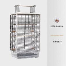 대형 새장 앵무새 케이지 놀이터 조립식 철제 스텐 키우기 사육장 가정용 조류 새집 이동식, 하얀색, 1개