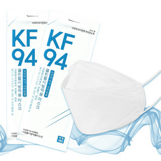숨쉬기편한 국산 KF94 마스크 100매 식약처인증 1매 개별포장, 1매입, 흰색