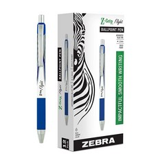 Zebra Pen Z-Grip Flight 접이식 볼펜 볼드 포인트 1.2mm 다양한 패션 색상 4개입, 1_Blue, Blue_1