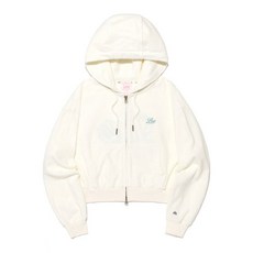 LEE 여성 유니온 로고 테리 후드 집업 아이보리