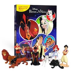 Disney Heroes & Villains My Busy Books 디즈니 히어로 & 빌런 마이 비지북 : 알라딘 자파 / 인어공주 우르술라 / 미녀와 야..., Phidal Publishing