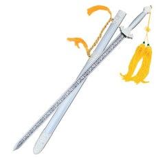 메탈 합금 100cm 고급 탄소강 망간강 도검 칼 무기 환두 대도 창포검 칼 중세 고대 롱 소드 코스튬 코스프레 환도 대련용 삼국지 삼국 시대 장식용 인테이러, 퍼플 레드색 기본75cm