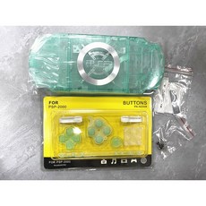 보호 나사 교체 수리 PSP2000 하우징 및 부품 PSP 키트 케이스 버튼 포함 2000, crystal green, 1개