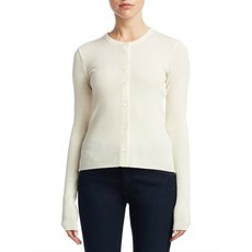 260678 띠어리 Basic Ribbed 가디건 스웨터 아이보리 P