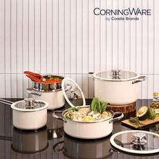 코렐 코닝웨어 라일리 스텐 냄비 4종+찜기 풀세트 (16편수 18양수 18찜기 22전골 24양수), 단품, 단품, 1개