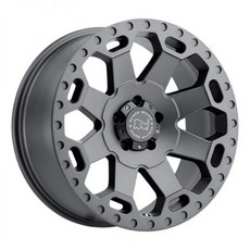 07-24 Jeep Wrangler JK JL 및 Gladiator JT용 5.7인치 백스페이스 Gunmetal Gray가 있는 18x8의 블랙라이노 Warlord 휠, 5.7인치 백스페이스가 있는 18x8(+30mm 오프셋, 1개