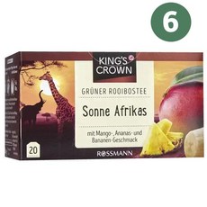 KING'S CROWN 킹스크라운 루이보스 티백 아프리카 망고 파인애플 바나나 20개입 x6개 Sonne Afrikas, 6개